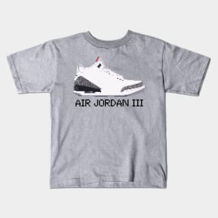 AIR JORDAN III RETRO PIXELATED ART SHOE COLLECTION Kids T-Shirt